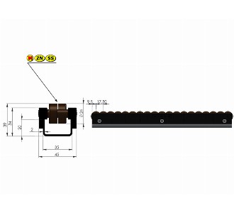 Bead Roller 2 Rows - Conveyor part - Ø19,50x6,25