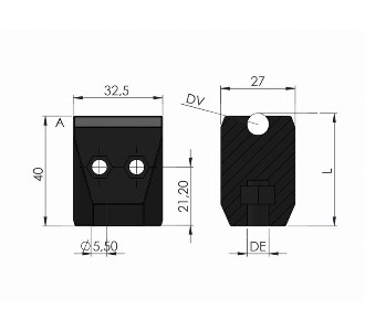  Narrow Back Vise (Without Shaft) - Conveyor part Black