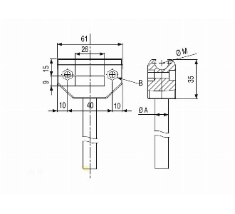  Wide Gripper Single Bar Vise (Spindle) - Conveyor part Ø 12