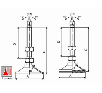 MODEL:501-505 PLASTİK PABUÇ TABANI ((Ø110)6 KÖŞELİ METAL ÇİNKO KAPLAMA)